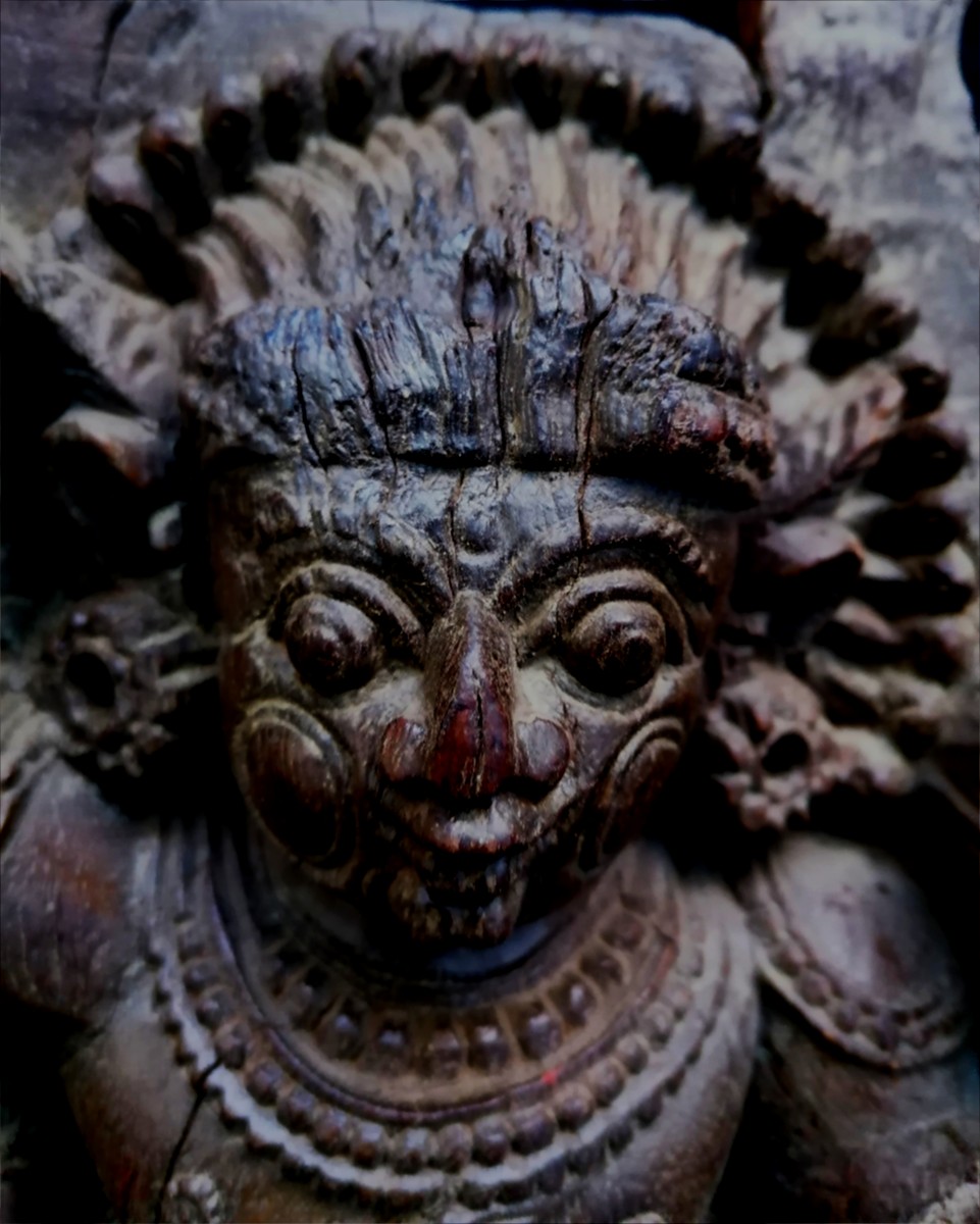 High Relief In Carved Wood - Bhairava Terrifying Form Of Shiva - India - 17th-18th Century --photo-3
