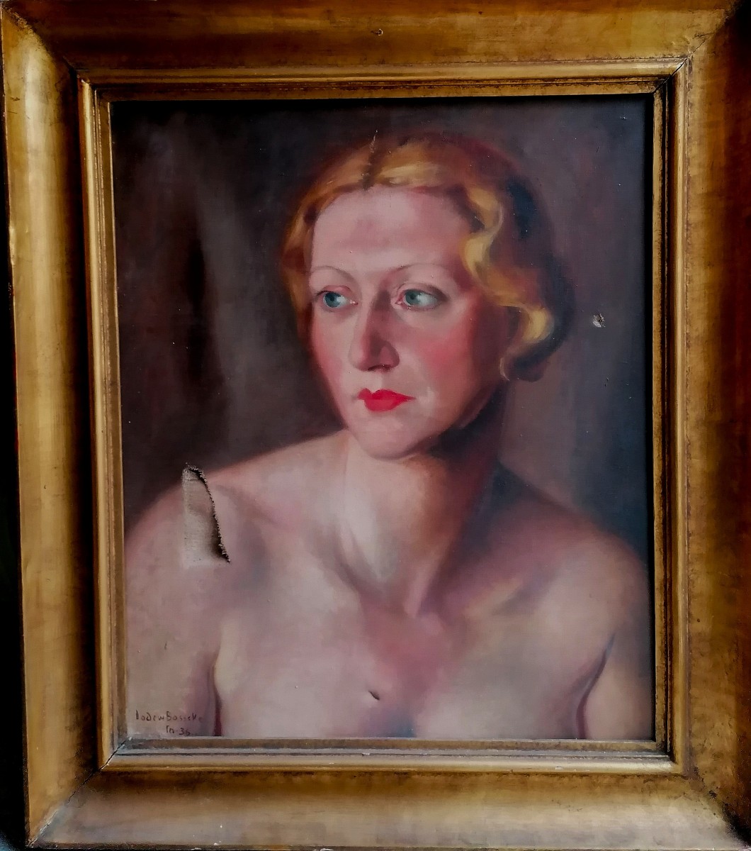 LODEW BOSSCKE - ECOLE BELGE - PORTRAIT ART DECO - CIRCA 1936 - 