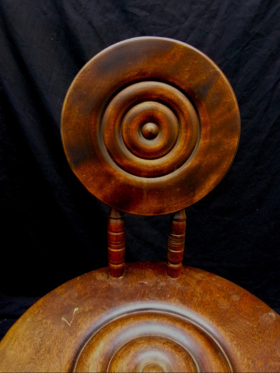 Pair Of Stools - Carved Oak - Made Or Attributed To Charles Dudouyt --photo-1