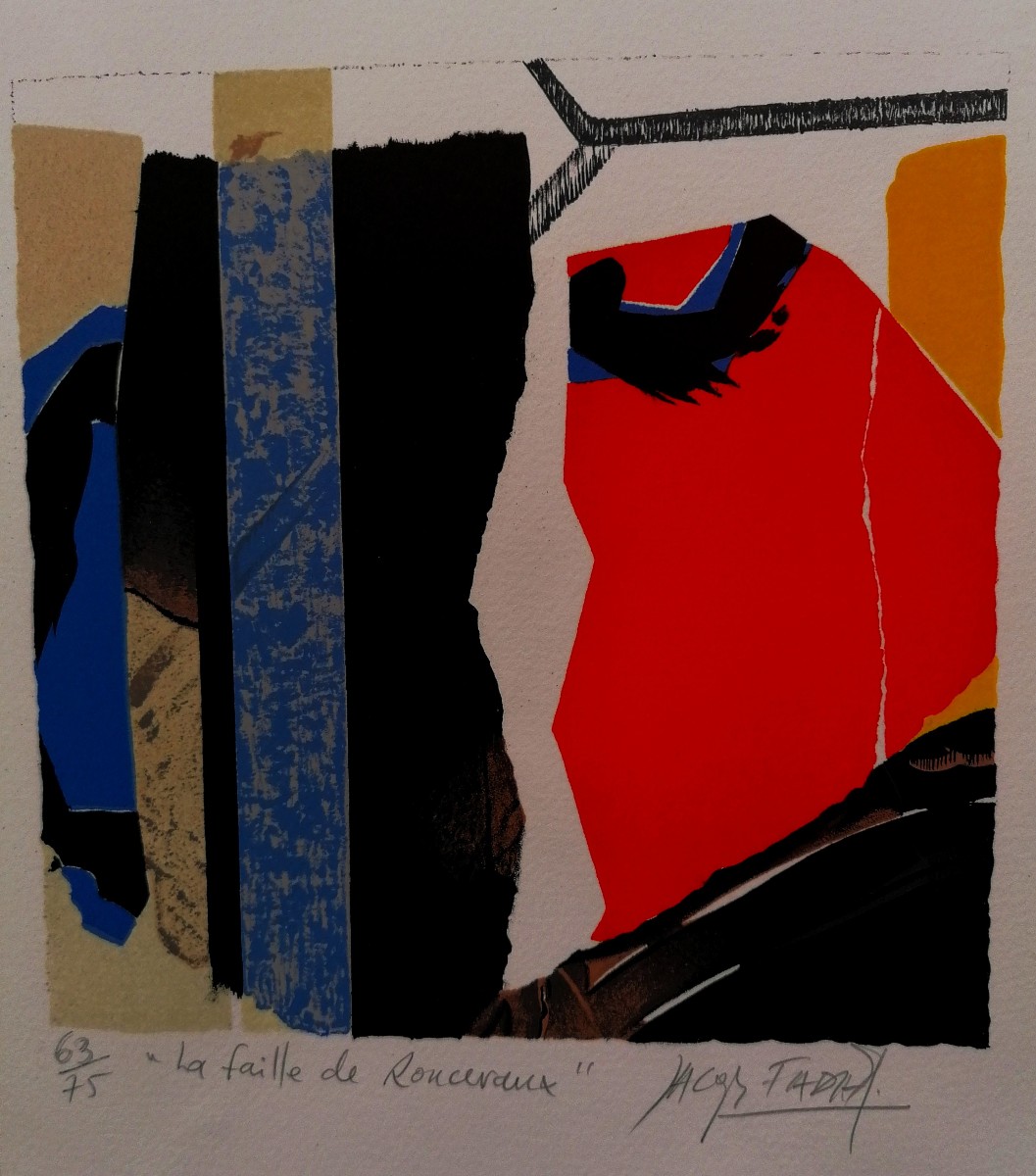 JACQUES FADAT - LITHOGRAPHIE- LA FAILLE DE RONCEVAUX- XXEME --photo-2