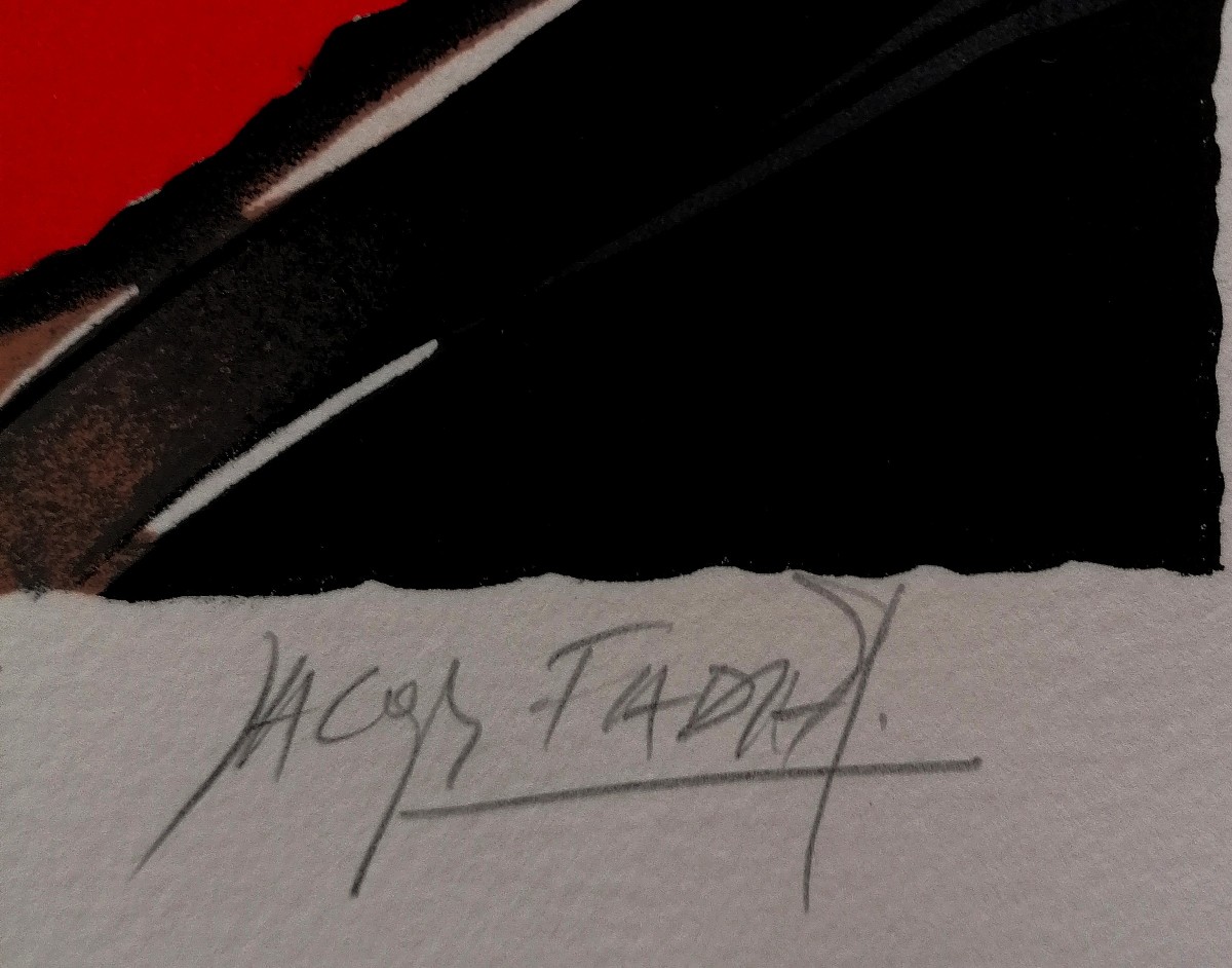 JACQUES FADAT - LITHOGRAPHIE- LA FAILLE DE RONCEVAUX- XXEME --photo-3