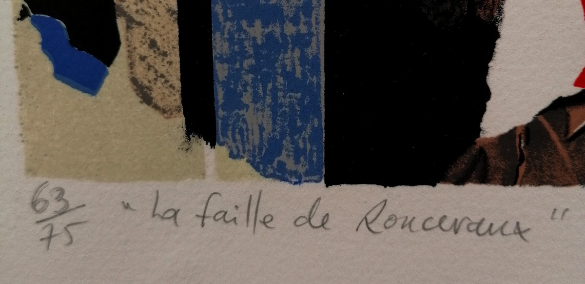 JACQUES FADAT - LITHOGRAPHIE- LA FAILLE DE RONCEVAUX- XXEME --photo-4