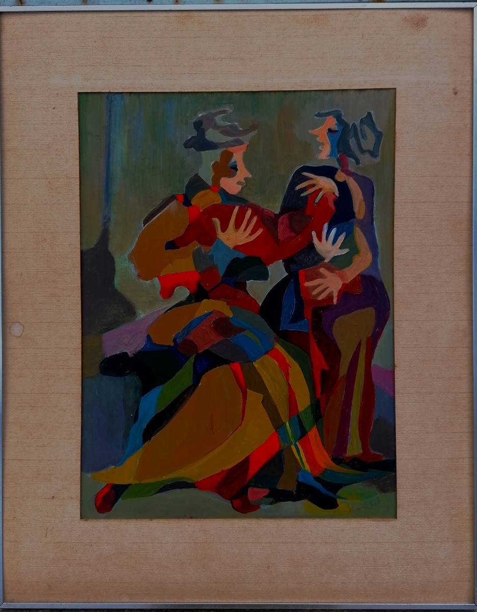 Jean Branchet - Oil Or Acrylic On Paper - 20th Century --photo-2