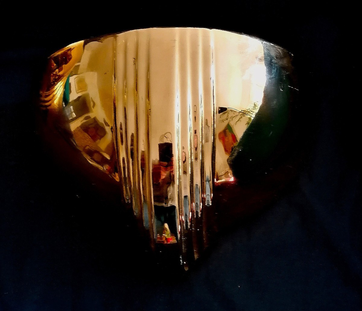 Pair Of Gilded Porcelain Wall Lights In Modernist Or Art Deco Style - 20th Century-photo-3