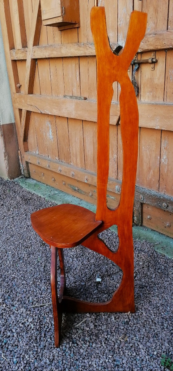 LAMPADAIRE ET TABLETTE - ART BRUTALISTE - BOIS - DESIGN - XXEME SIECLE - SCULPTURE ?-photo-2
