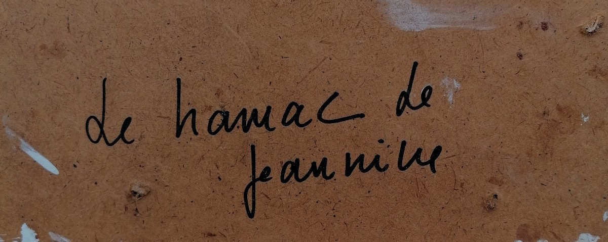 J. GUIBERT - POST IMPRESSIONNISTE - LE HAMAC DE JEANINE - XXEME --photo-4