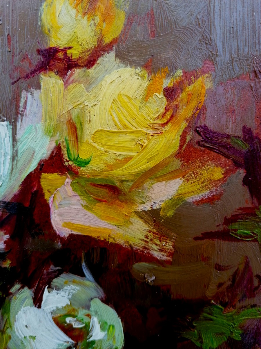 J. Terny - Bouquet Of Roses - Post Impressionist School - Circa 1950 --photo-2