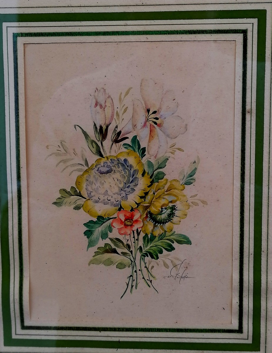 Vittorio Guidotti - Watercolor - Bouquet Of Flowers - XXeme - 3/3-photo-2