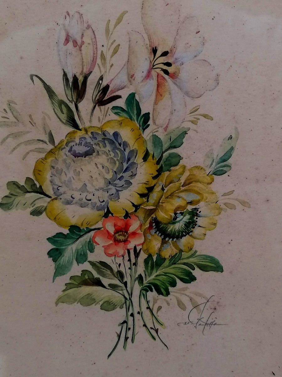 Vittorio Guidotti - Watercolor - Bouquet Of Flowers - XXeme - 3/3-photo-3