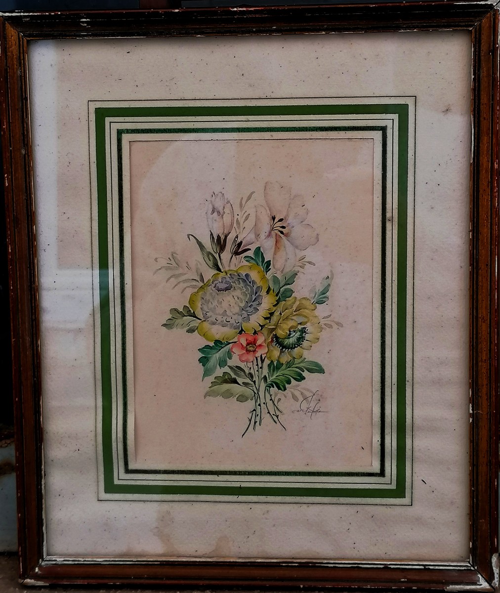 Vittorio Guidotti - Watercolor - Bouquet Of Flowers - XXeme - 3/3