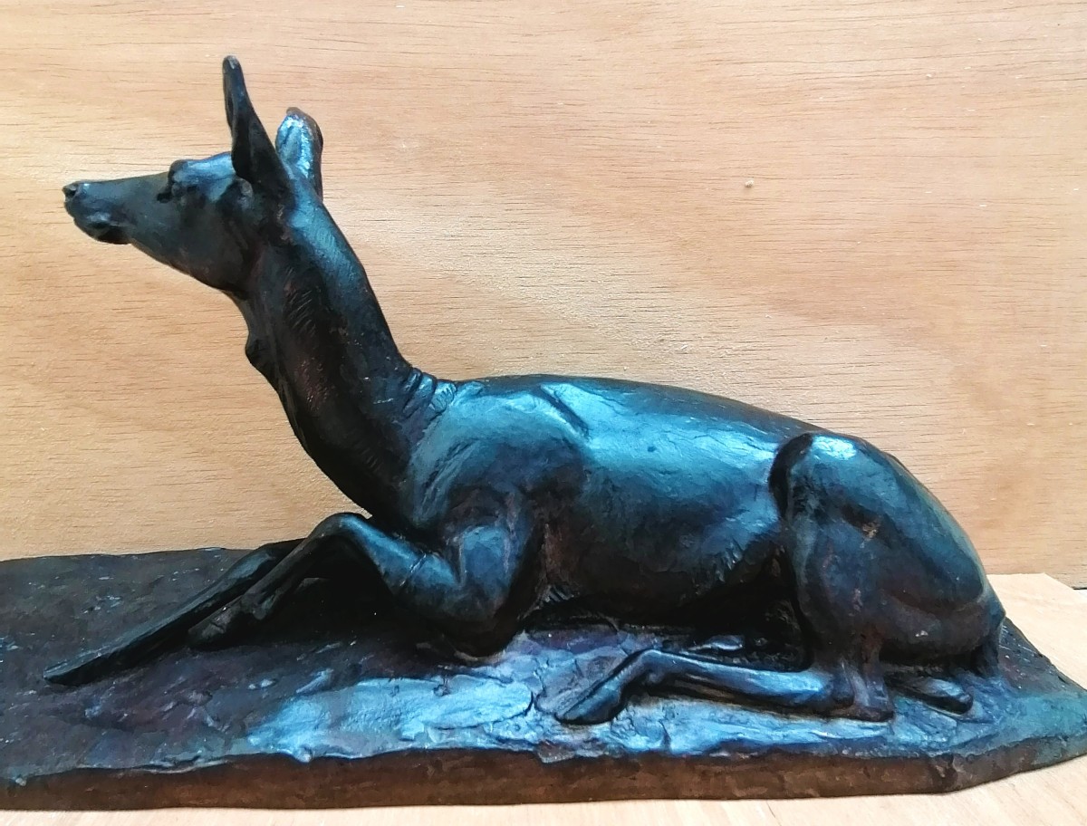 Maximilien Fiot - Lost Wax Bronze - Susse Brothers - Lying Doe --photo-3
