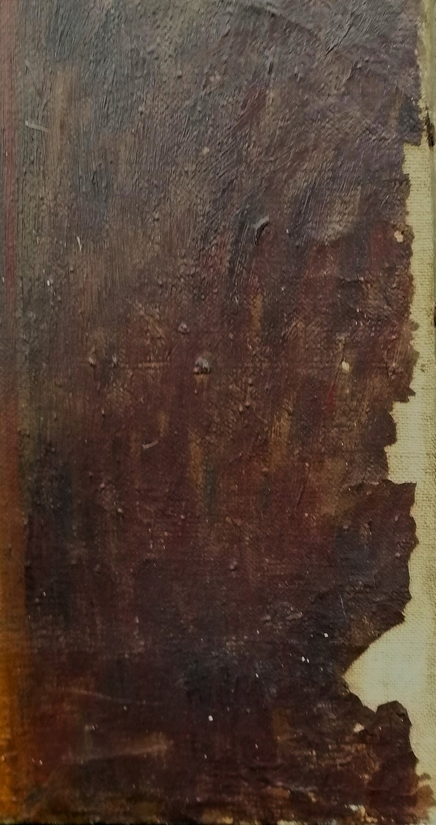 HUILE SUR TOILE - ECOLE FRANCAISE POST IMPRESSIONNISTE - LA LECTURE - XXEME - 73 X 100 CM --photo-3