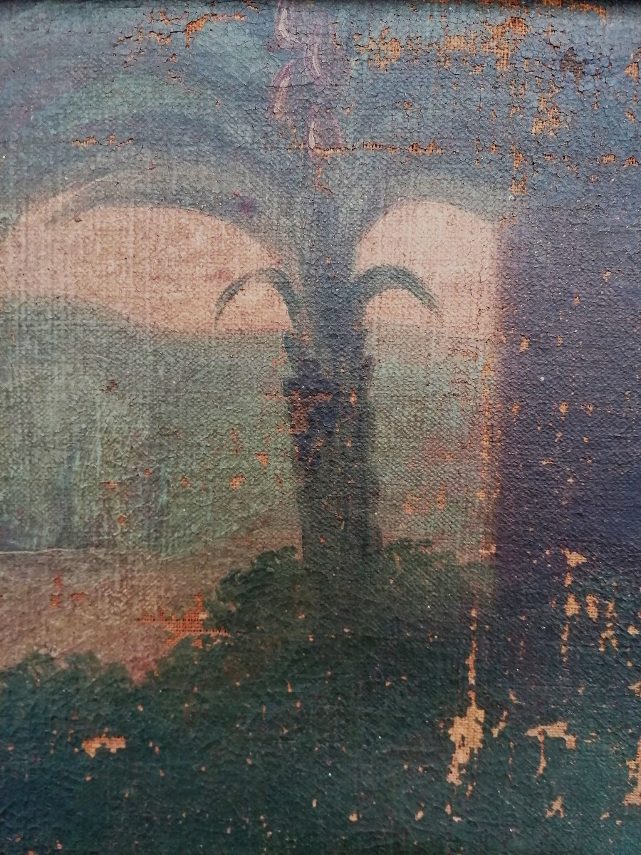 HUILE SUR TOILE - SAINTE FAMILLE - ECOLE ITALIENNE XVIIEME - -photo-2