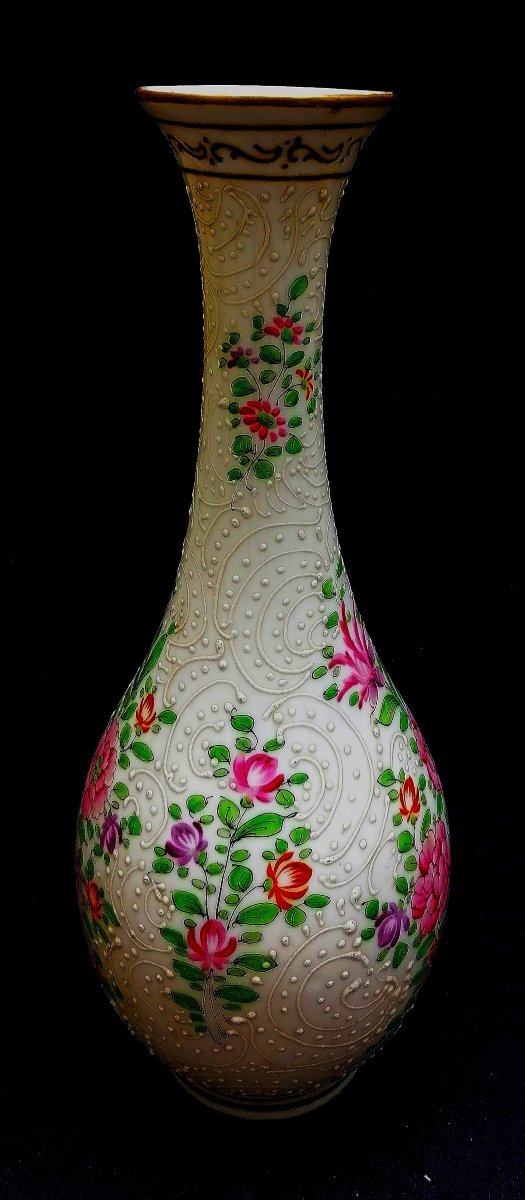 VASE EN PORCELAINE DE SAMSON -DECOR  DANS LE GOUT DE LA COMPAGNIE DES INDES - XIXEME - 37 CM --photo-2