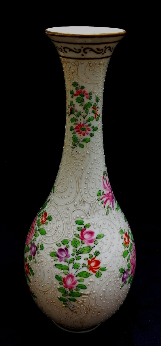 VASE EN PORCELAINE DE SAMSON -DECOR  DANS LE GOUT DE LA COMPAGNIE DES INDES - XIXEME - 37 CM --photo-4