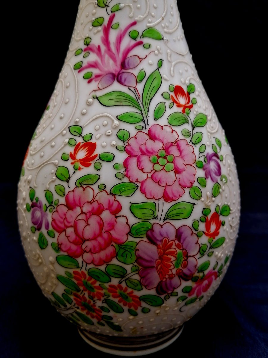 VASE EN PORCELAINE DE SAMSON -DECOR  DANS LE GOUT DE LA COMPAGNIE DES INDES - XIXEME - 37 CM --photo-1