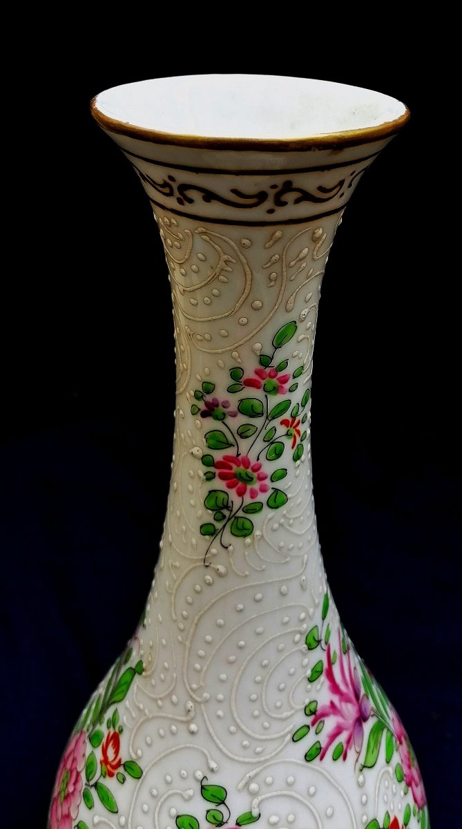 VASE EN PORCELAINE DE SAMSON -DECOR  DANS LE GOUT DE LA COMPAGNIE DES INDES - XIXEME - 37 CM --photo-2