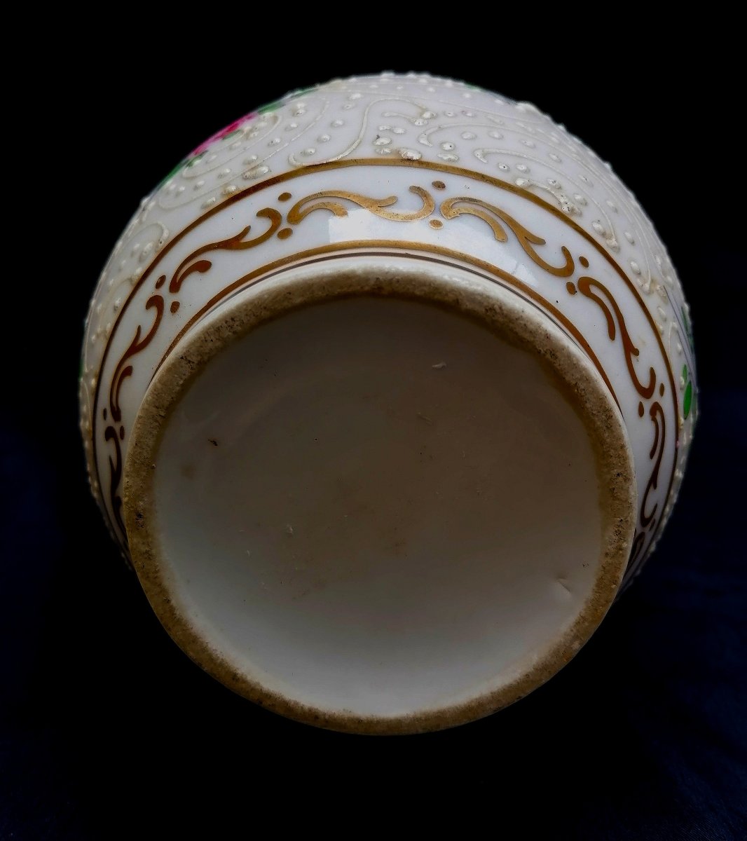 VASE EN PORCELAINE DE SAMSON -DECOR  DANS LE GOUT DE LA COMPAGNIE DES INDES - XIXEME - 37 CM --photo-3