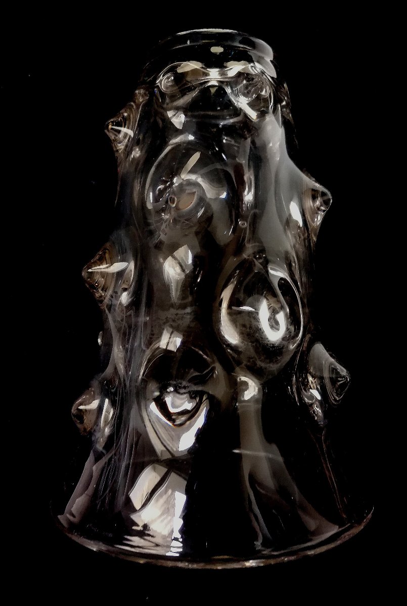 VASE - ITALIE - ERCOLE BAROVIER ET TOSO - MODELE MUGNONI - 1938 - ART DECO - VERRE DE MURANO --photo-2