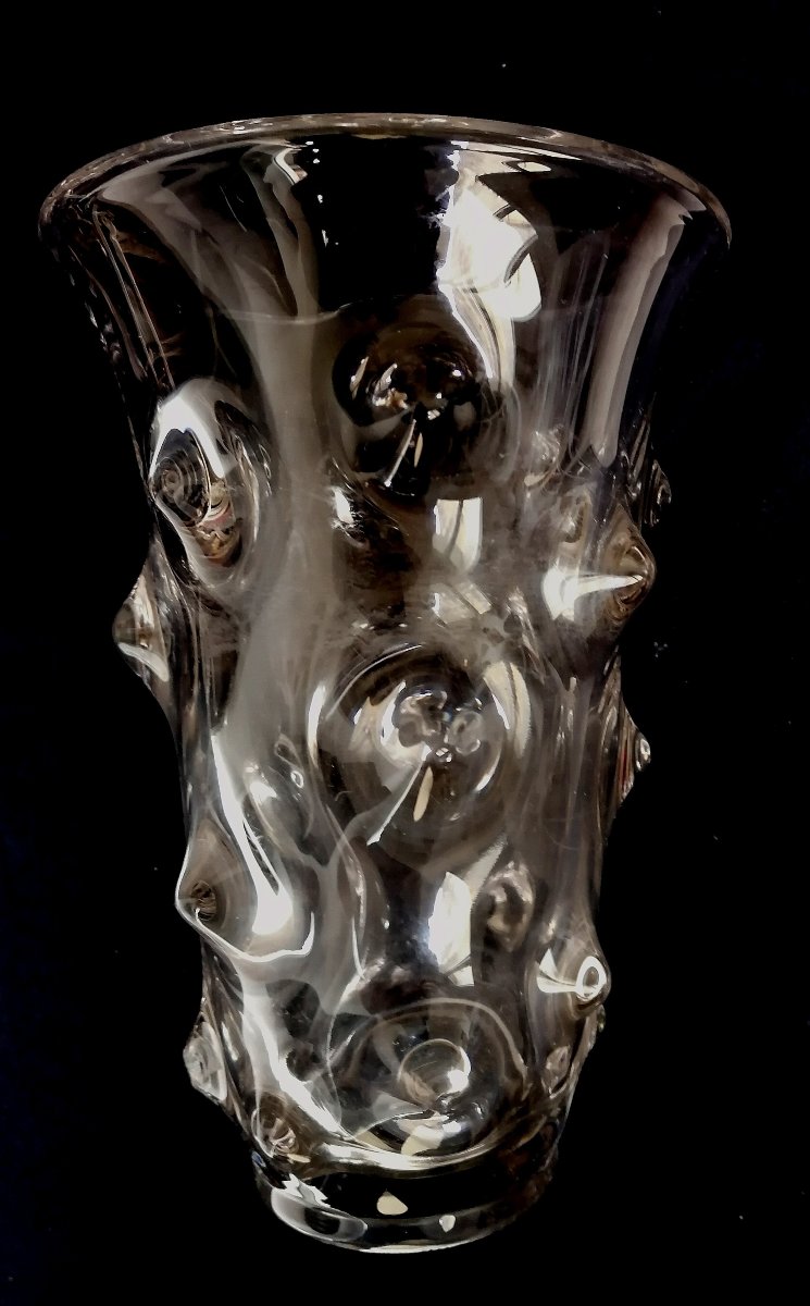 VASE - ITALIE - ERCOLE BAROVIER ET TOSO - MODELE MUGNONI - 1938 - ART DECO - VERRE DE MURANO -