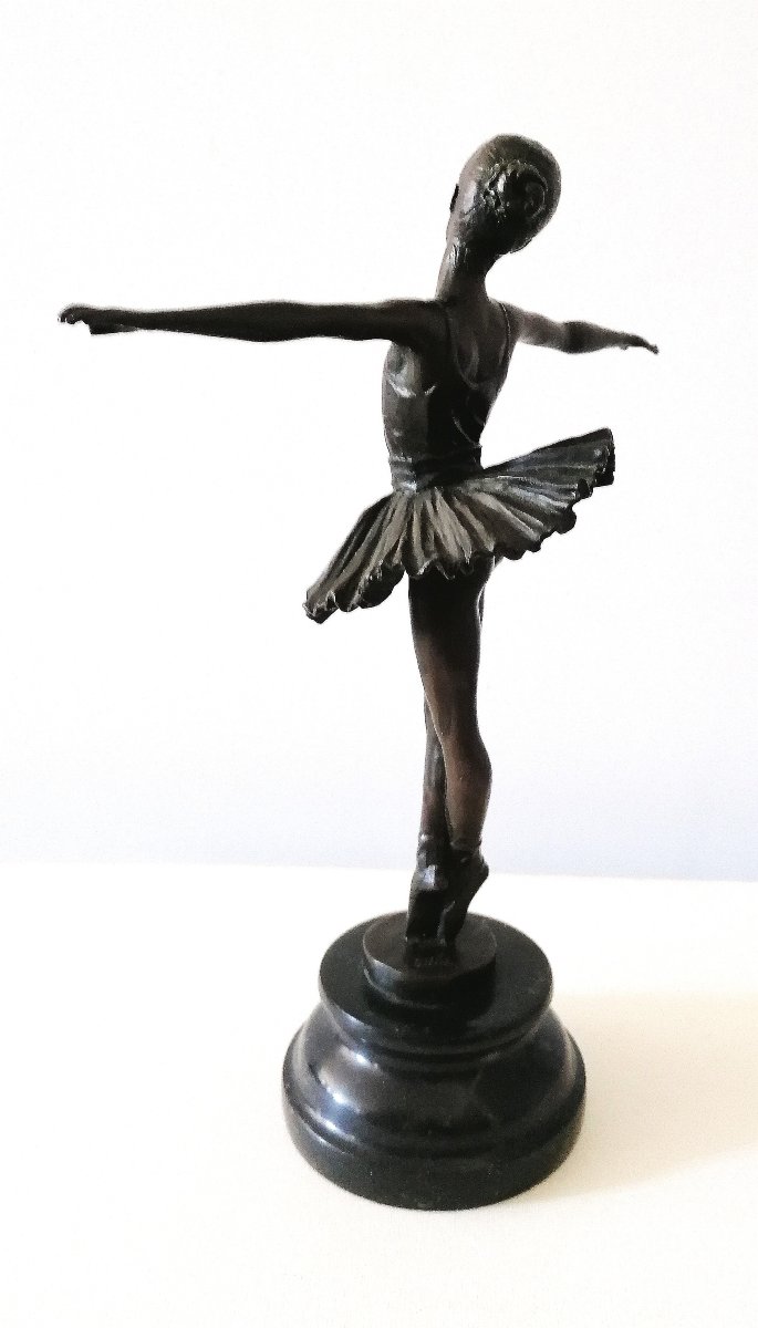MILO - SCULPTURE EN BRONZE - LA BALLERINE - STYLE ART DECO - BRONZE GARANTI PARIS - J.B DEPOSE -photo-2