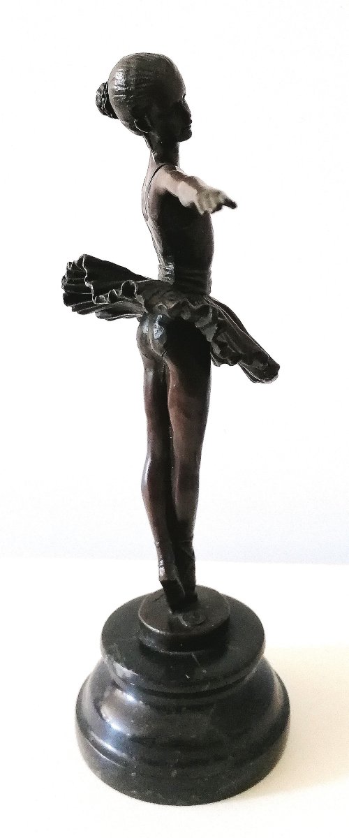 MILO - SCULPTURE EN BRONZE - LA BALLERINE - STYLE ART DECO - BRONZE GARANTI PARIS - J.B DEPOSE -photo-1