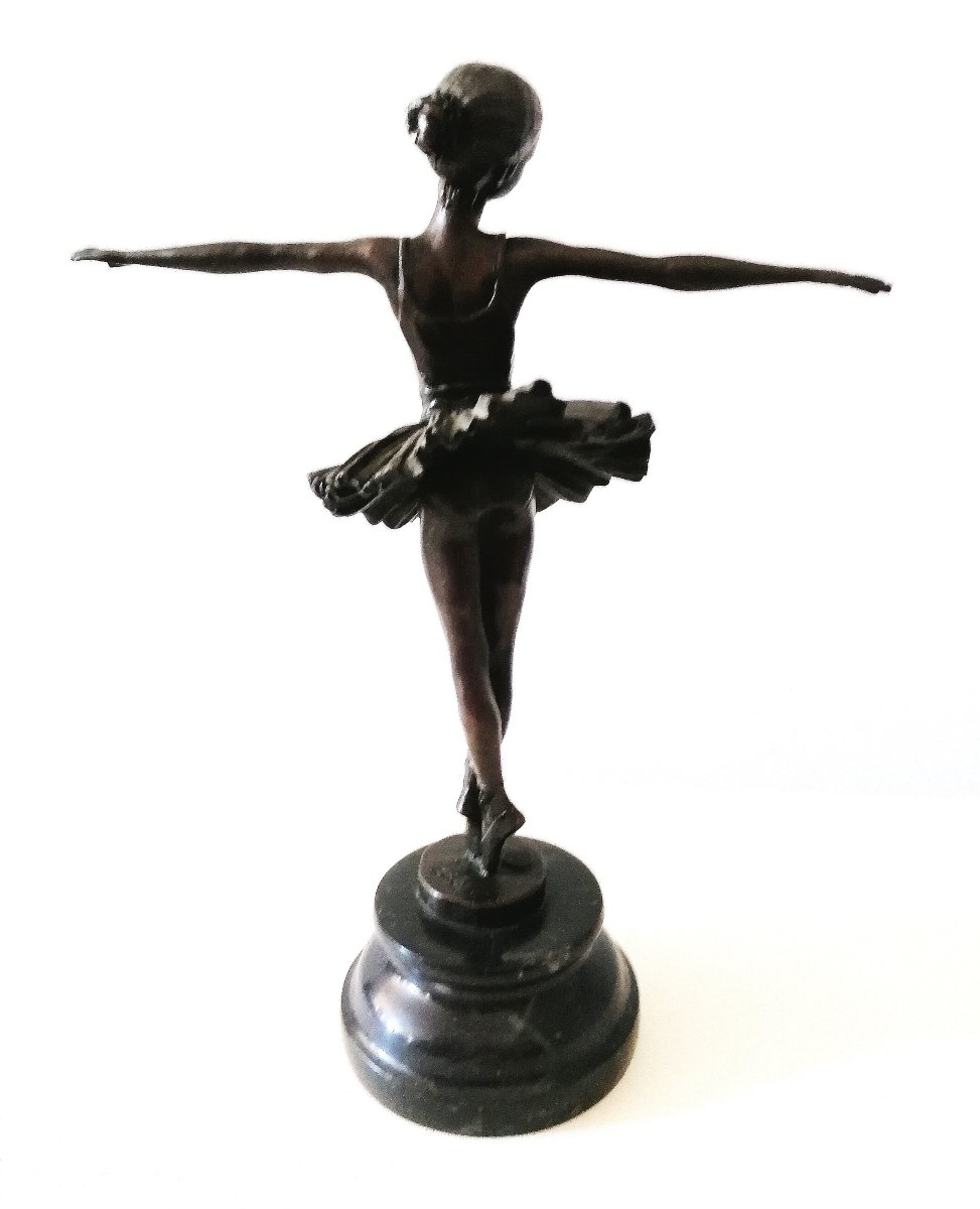 MILO - SCULPTURE EN BRONZE - LA BALLERINE - STYLE ART DECO - BRONZE GARANTI PARIS - J.B DEPOSE -photo-2