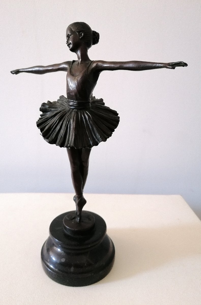 MILO - SCULPTURE EN BRONZE - LA BALLERINE - STYLE ART DECO - BRONZE GARANTI PARIS - J.B DEPOSE 