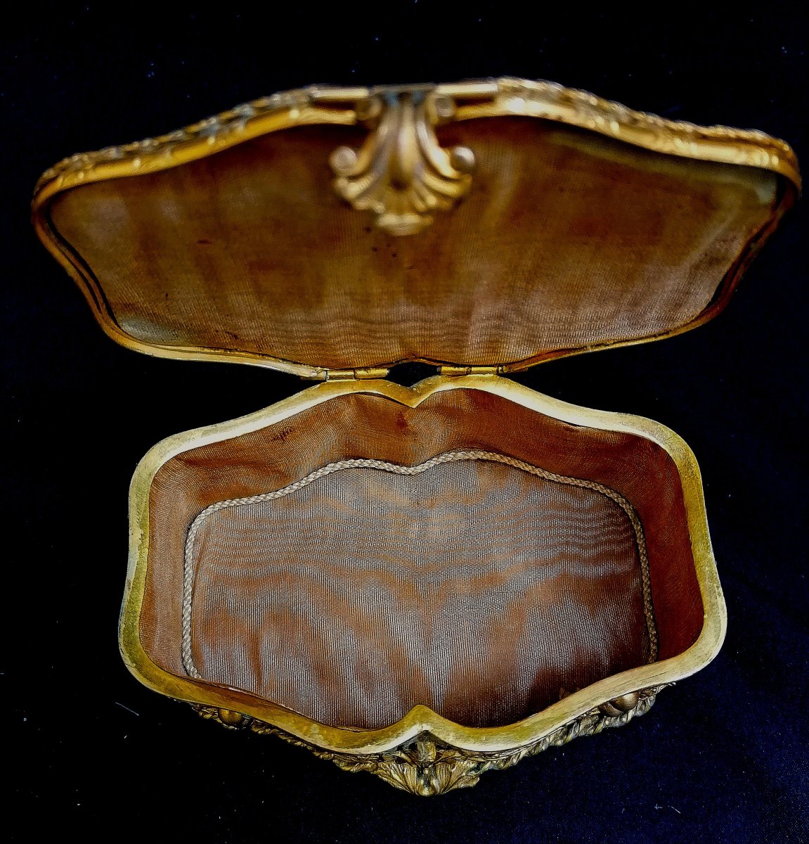 Jewelry Box Or Case - Gilded Brass And Miniature On Porcelain - 19th Century - -photo-3