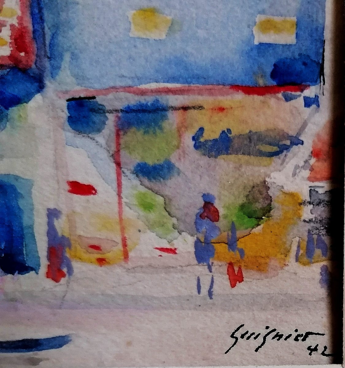FERNAND GUIGNIER - MOULIN ROUGE - PIGALLE - MONTMARTRE - AQUARELLE 1942 --photo-3
