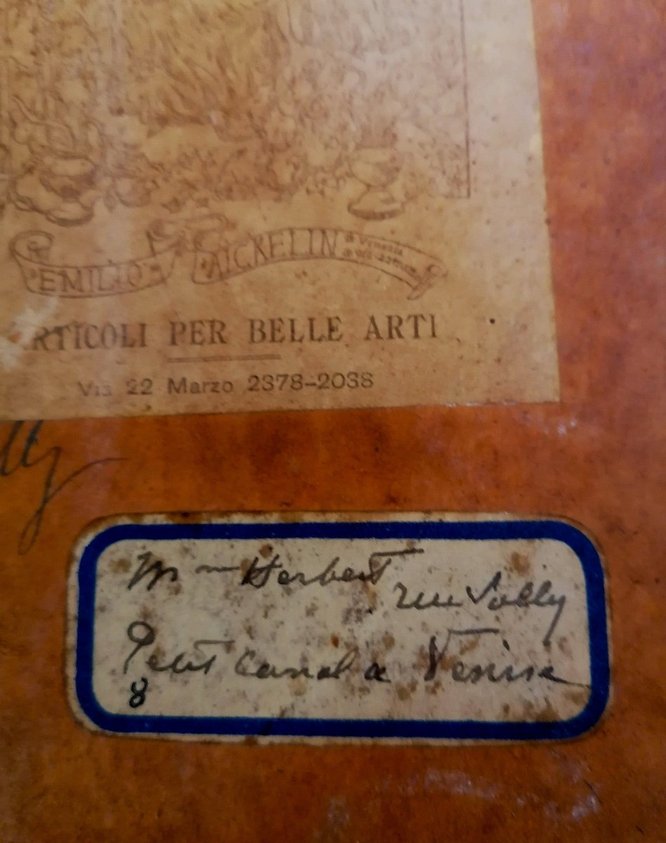 HUILE SUR TOILE - PONT A VENISE - DEBUT XXEME - TRACE DE SIGNATURE - EMILIO AICKELIN-photo-2