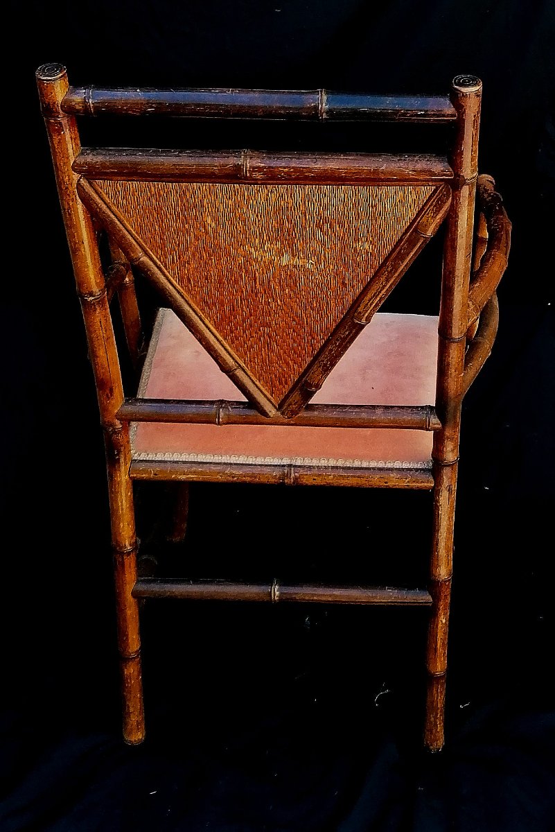 Bamboo Armchair - Late 19th Century - Dlg By Perret And Vibert -photo-3