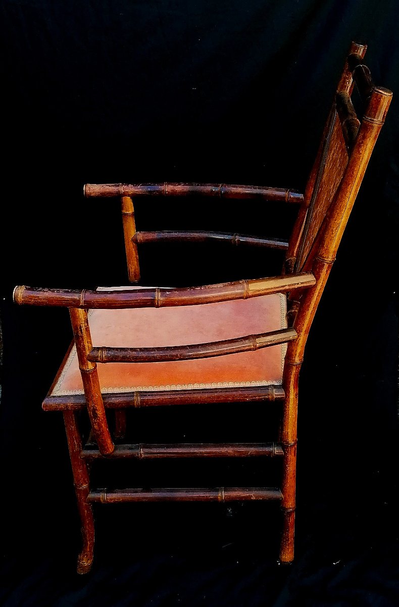Bamboo Armchair - Late 19th Century - Dlg By Perret And Vibert -photo-4