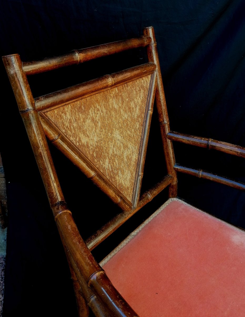 Bamboo Armchair - Late 19th Century - Dlg By Perret And Vibert -photo-1