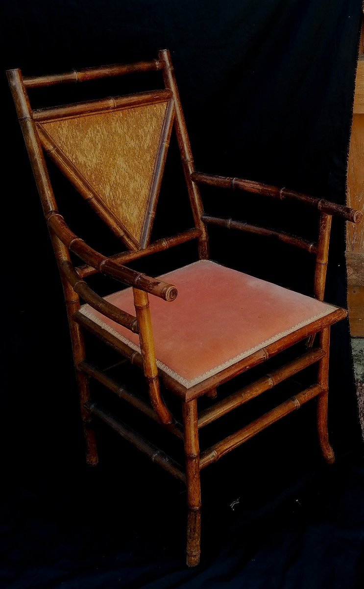 Bamboo Armchair - Late 19th Century - Dlg By Perret And Vibert -photo-2