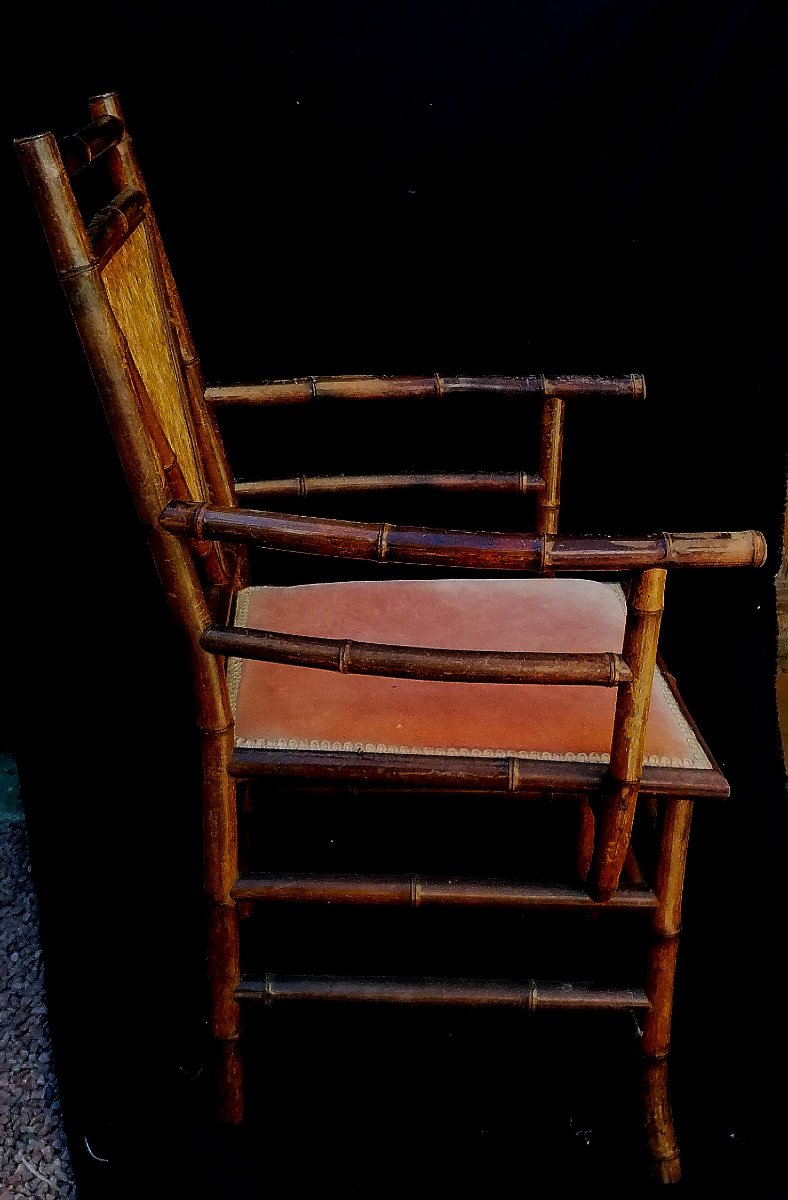 Bamboo Armchair - Late 19th Century - Dlg By Perret And Vibert -photo-3