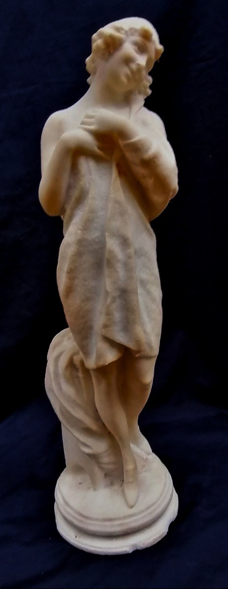 SCULPTURE ART DECO - PORTRAIT D'UNE ELEGANTE - EAU PETRIFIEE OU CALCAIRE - CIRCA 1930 --photo-2