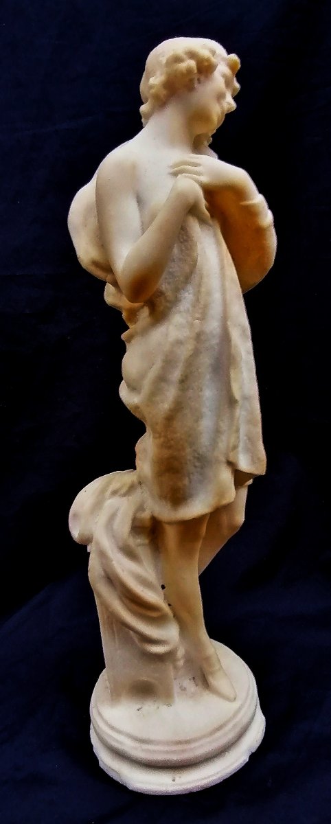 SCULPTURE ART DECO - PORTRAIT D'UNE ELEGANTE - EAU PETRIFIEE OU CALCAIRE - CIRCA 1930 --photo-3