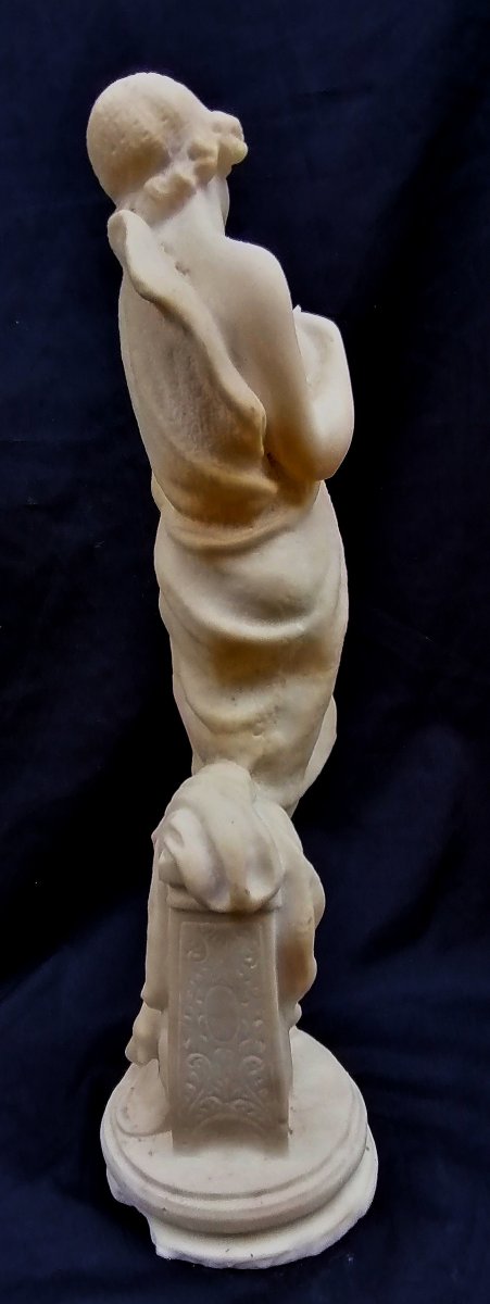 SCULPTURE ART DECO - PORTRAIT D'UNE ELEGANTE - EAU PETRIFIEE OU CALCAIRE - CIRCA 1930 --photo-4