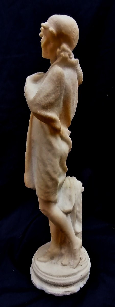 SCULPTURE ART DECO - PORTRAIT D'UNE ELEGANTE - EAU PETRIFIEE OU CALCAIRE - CIRCA 1930 --photo-2