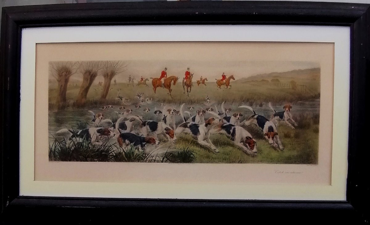 Edward Algernon Stuart Douglas - Engraving Of A Hunting Scene - 20th Century --photo-2