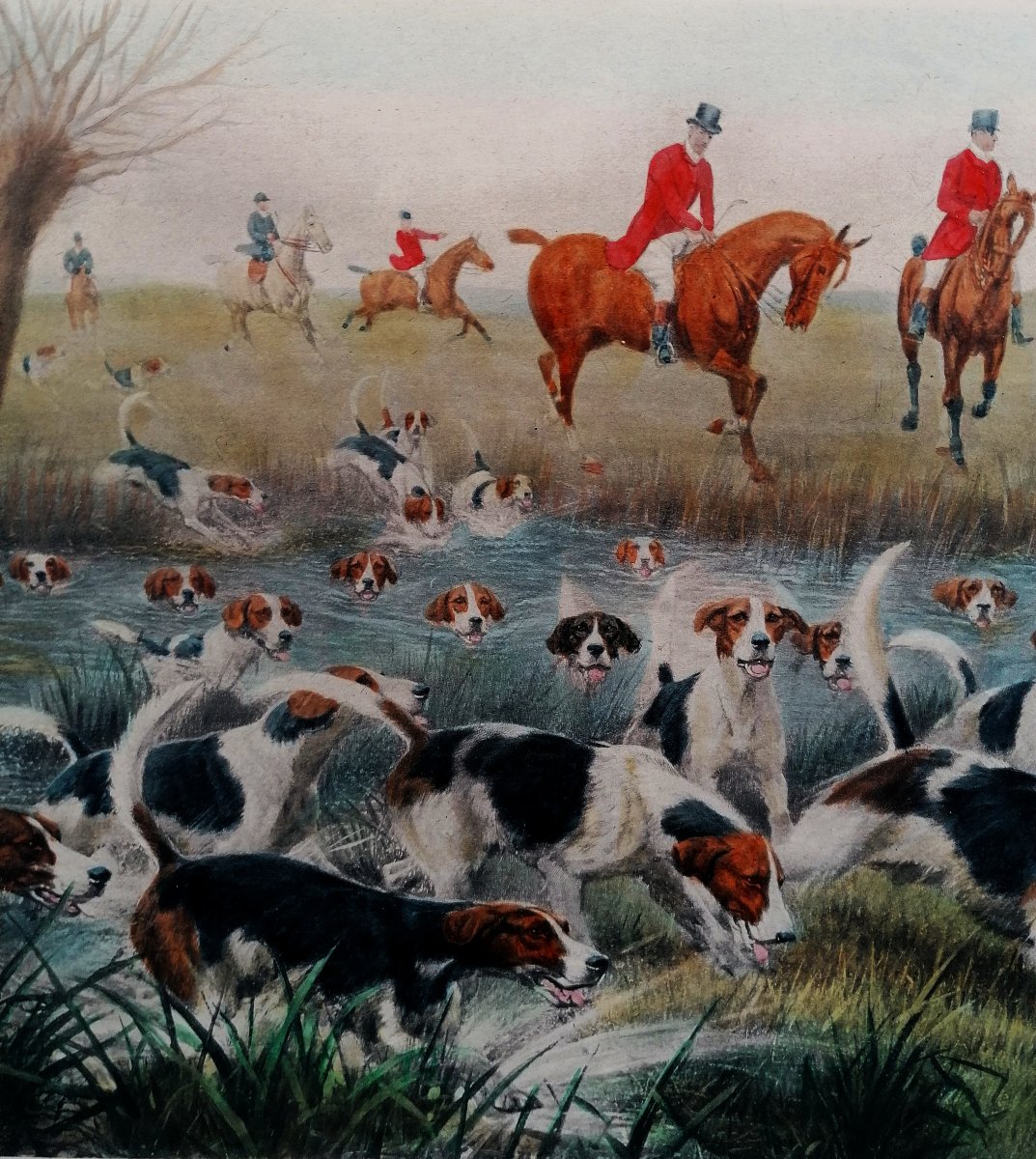 Edward Algernon Stuart Douglas - Engraving Of A Hunting Scene - 20th Century --photo-6