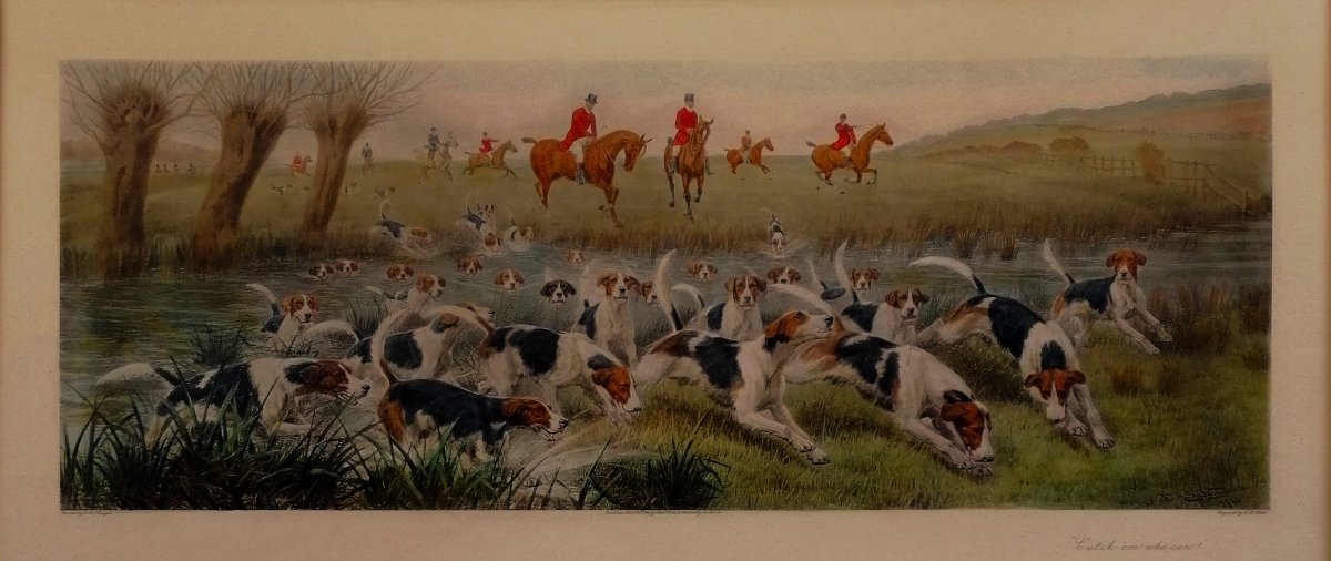 Edward Algernon Stuart Douglas - Engraving Of A Hunting Scene - 20th Century -