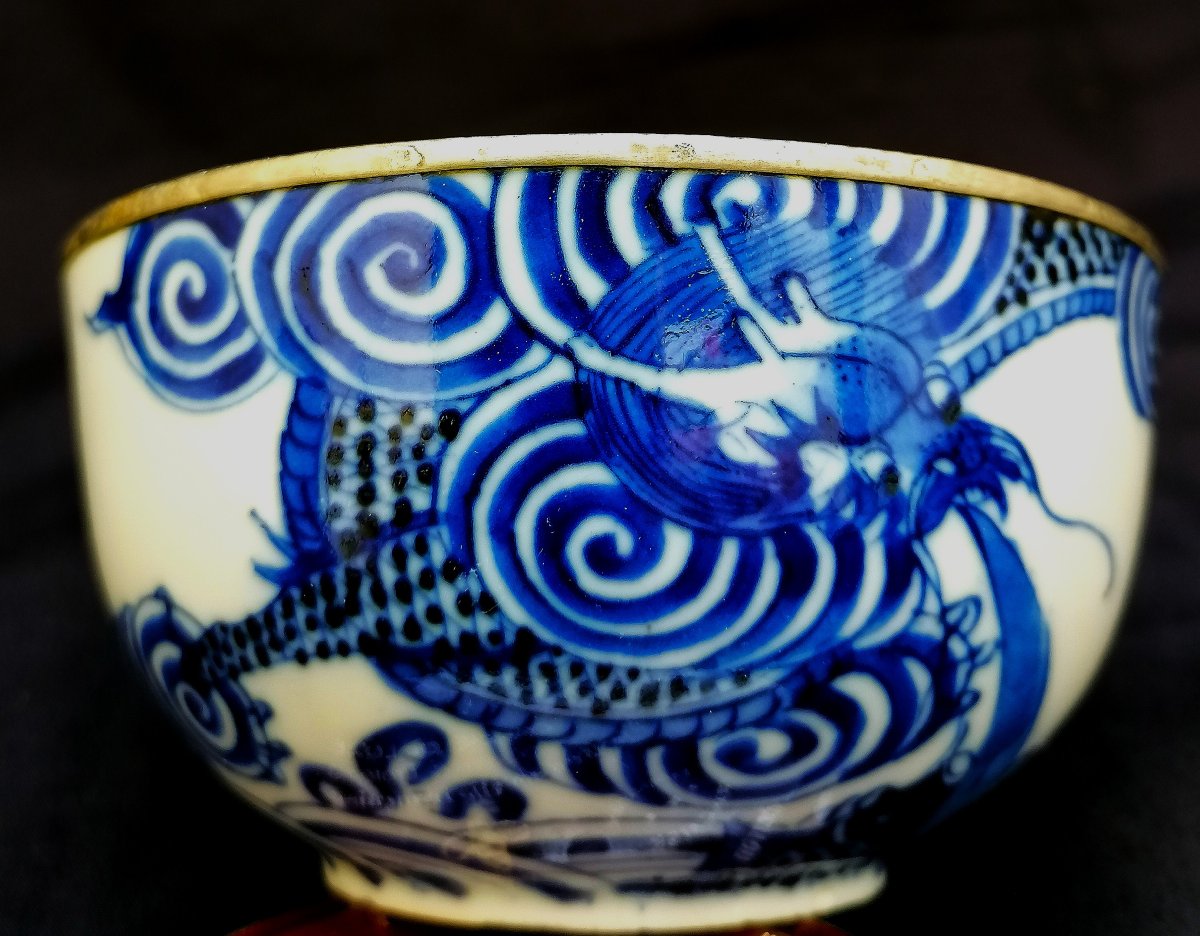 Vietnam - Porcelain Bowl - Decorated In Hue Blue - "noi Phu" Mark With 2 Characters - 19th Century 
