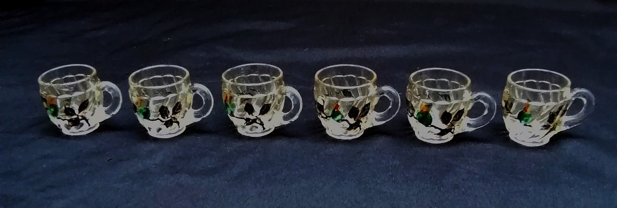 Enameled Crystal Liqueur Set - Art Nouveau Period - Baccarat Model - -photo-4