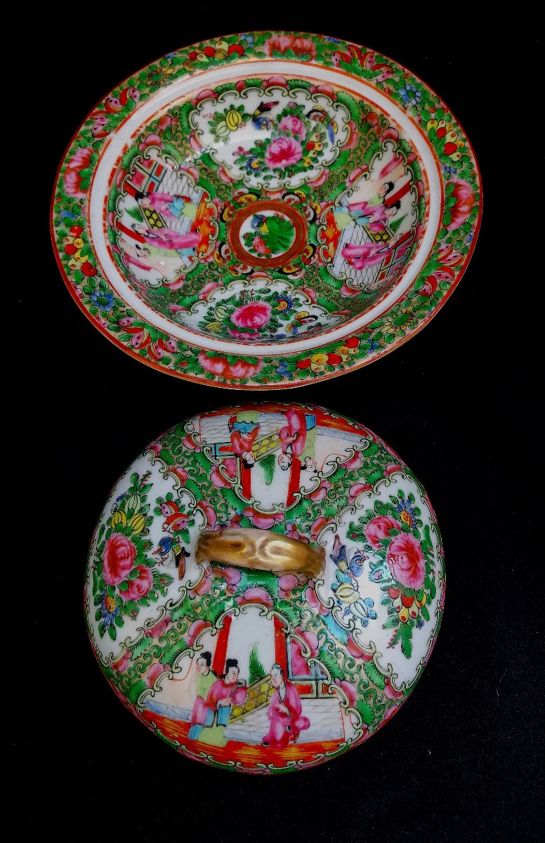 Canton Porcelain - Soup - Palace Scenes - Late 19th Century--photo-3