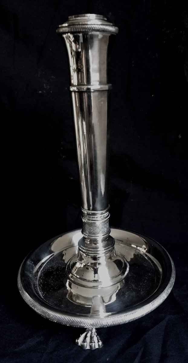 Silver-plated Bronze Lamp Base - 19th Century - Louis XVI Style - Chrysalia?