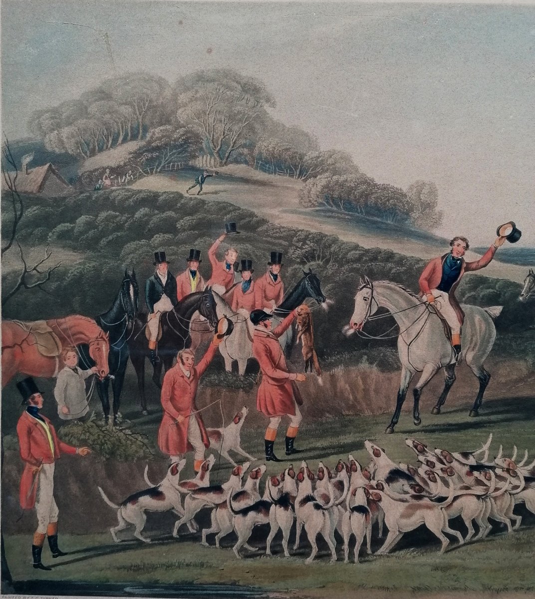 Francis Calcraft Turner - Aquatint - Fox Hunt  - 19th Century - English School - 2/2 --photo-1