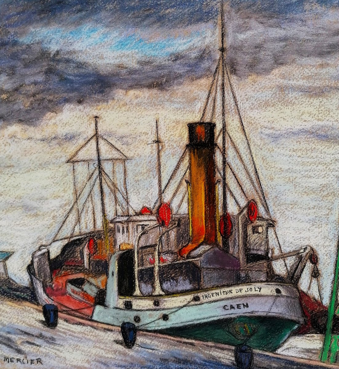 Pastel - The Joly Engineer Harbour Drag - The Epic Of June 17, 1940 - Heroic Role - Quinque-mercier-photo-2