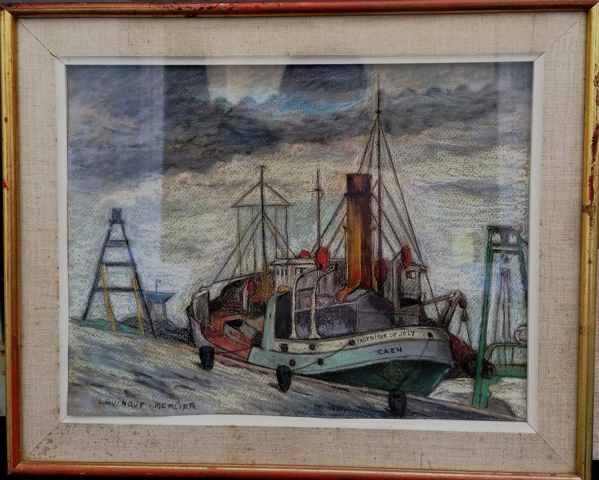 Pastel - The Joly Engineer Harbour Drag - The Epic Of June 17, 1940 - Heroic Role - Quinque-mercier-photo-1